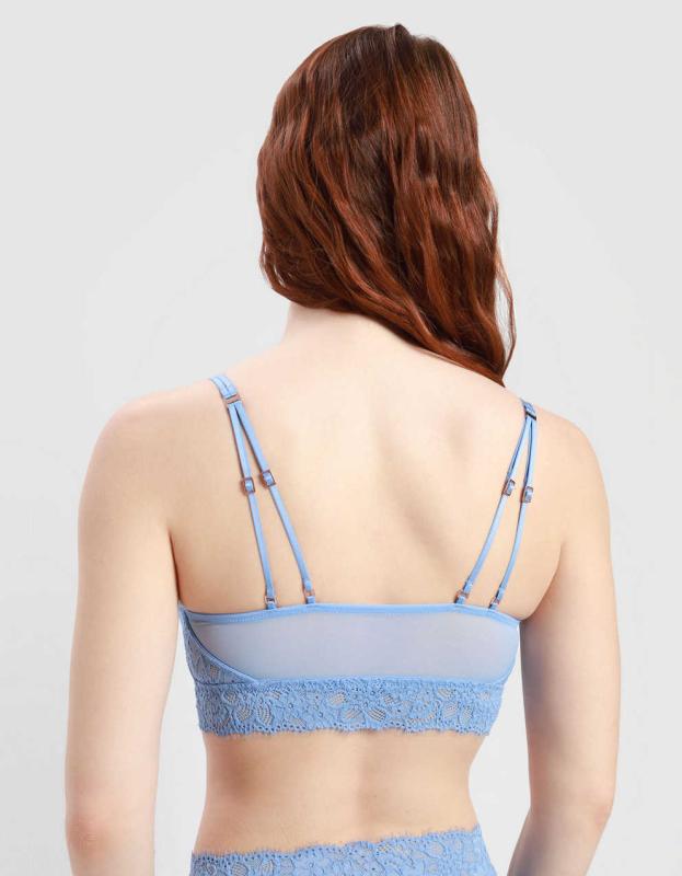 Show Off Eyelash Lace Push Up Bralette - Blue Lion, M 