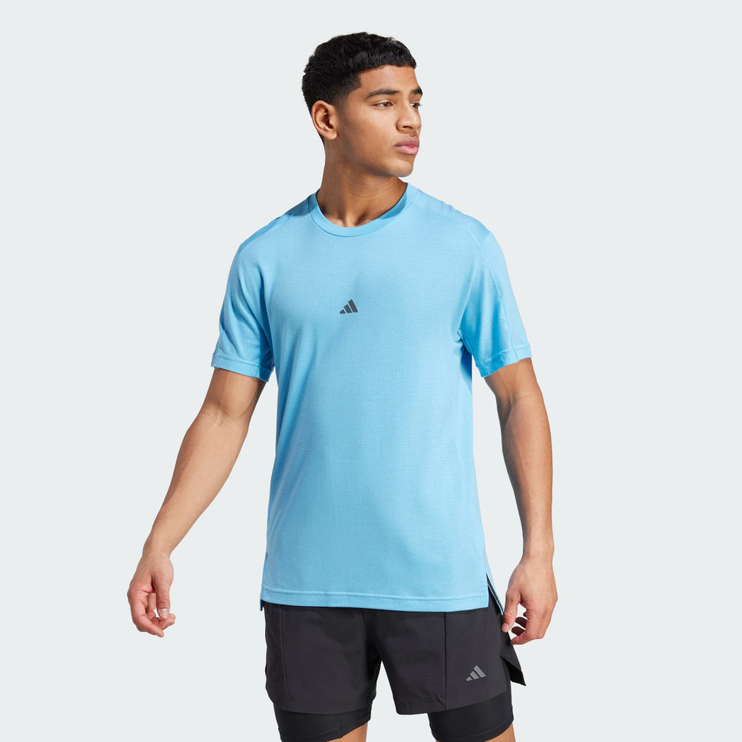 adidas Yoga Premium Training Tee Training 3XL Men Semi Blue Burst