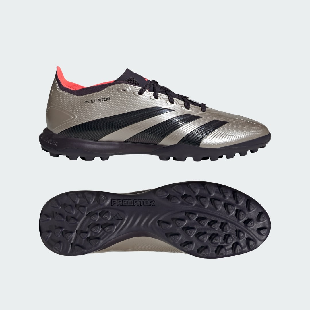 adidas PRedator League Turf Boots Football 13 UK Unisex Platinum Metallic / Aurora Black / Turbo