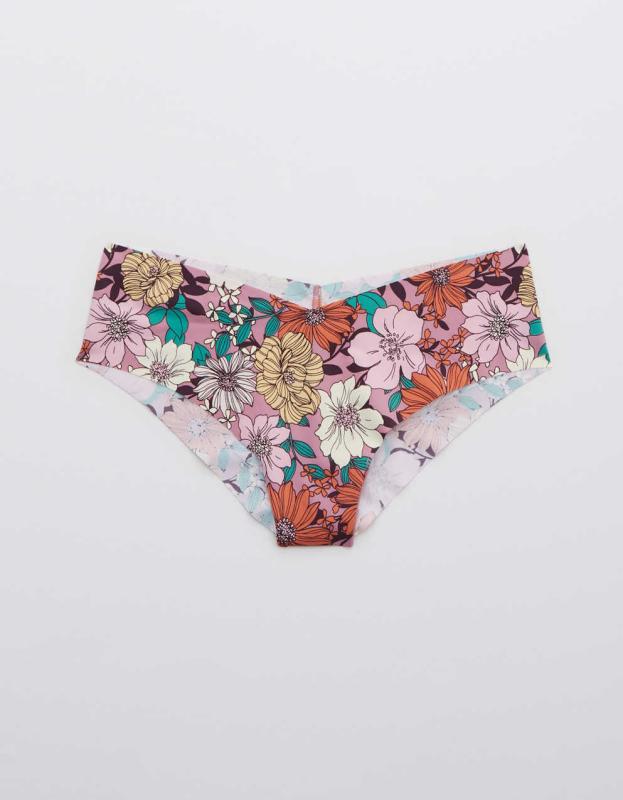 Aerie No Show Cheeky Underwear - Faded Raisin, XS 