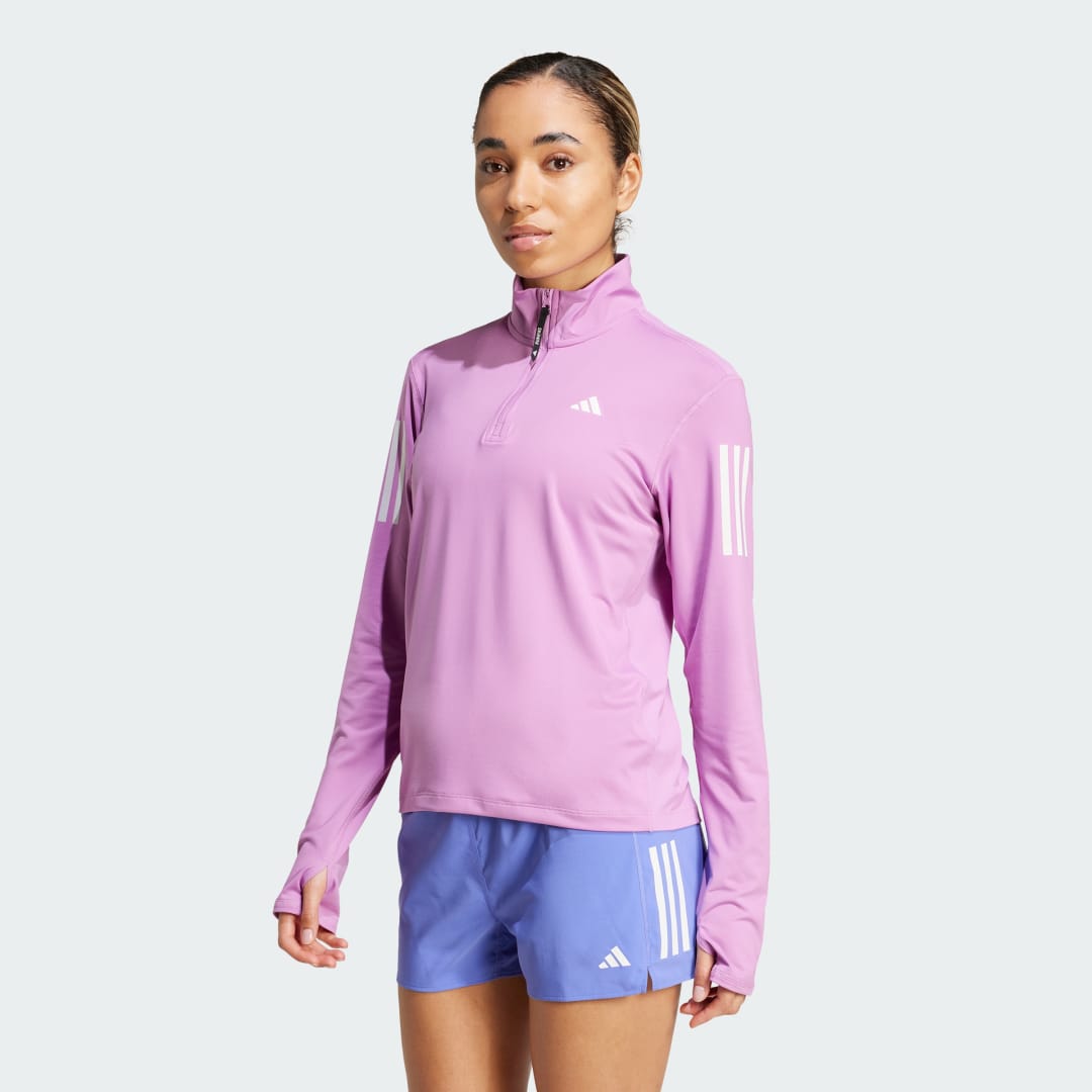 adidas Own the Run Half-Zip Jacket Running A/L Women Preloved Purple