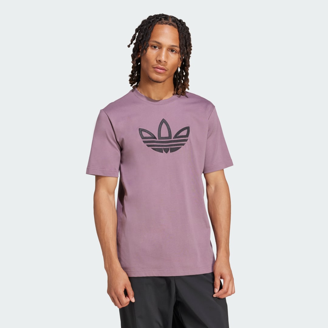 adidas Outlined Trefoil Tee Lifestyle 4XL Men Shadow Fig
