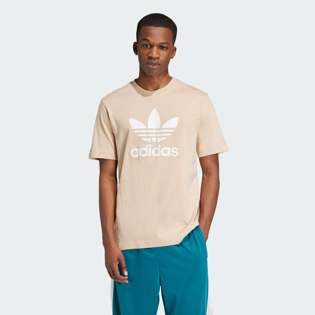 adidas Adicolor Trefoil Tee Lifestyle S Men Magic Beige