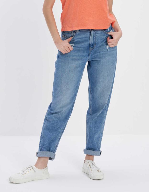 AE Stretch Mom Straight Jean - Easy Breezy Blue, 4 