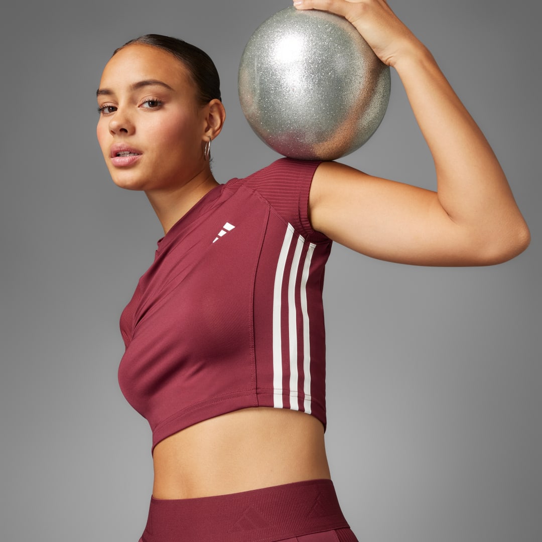 adidas Hyperglam Rib Tee Training A/XL Women Shadow Red