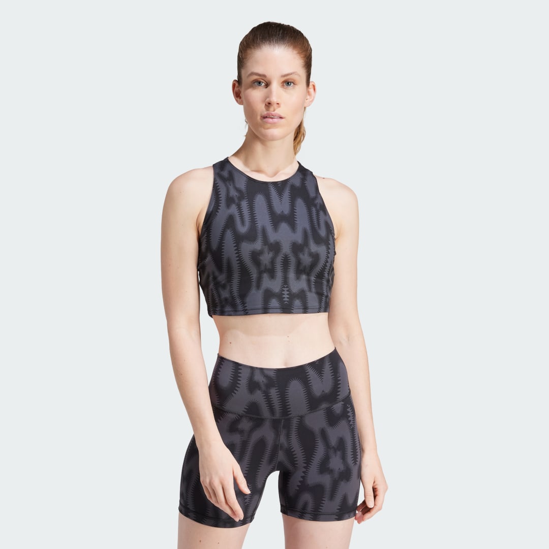 adidas Yoga Studio Printed Tank Top Training A/XL Women Black / Grey