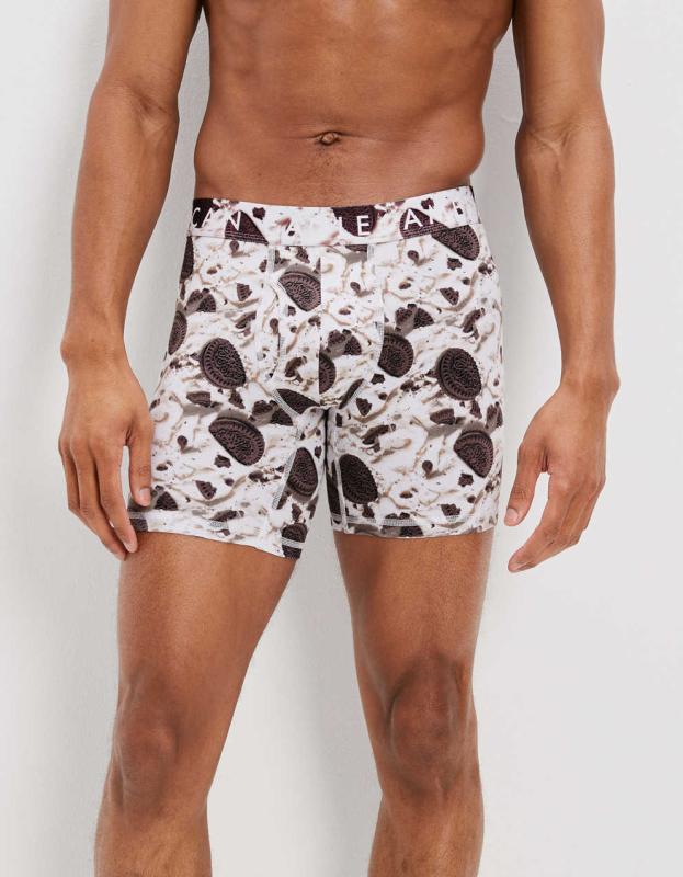 AEO Cookies and Cream 6" Classic Boxer Brief - Cream, XL 