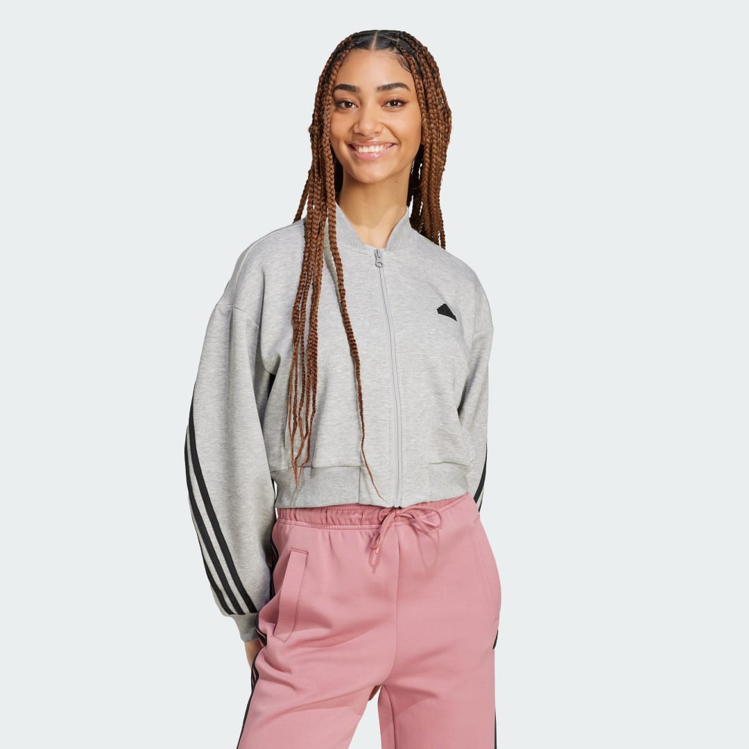adidas Future Icons 3-Stripes Bomber Jacket Lifestyle A/M Women Grey