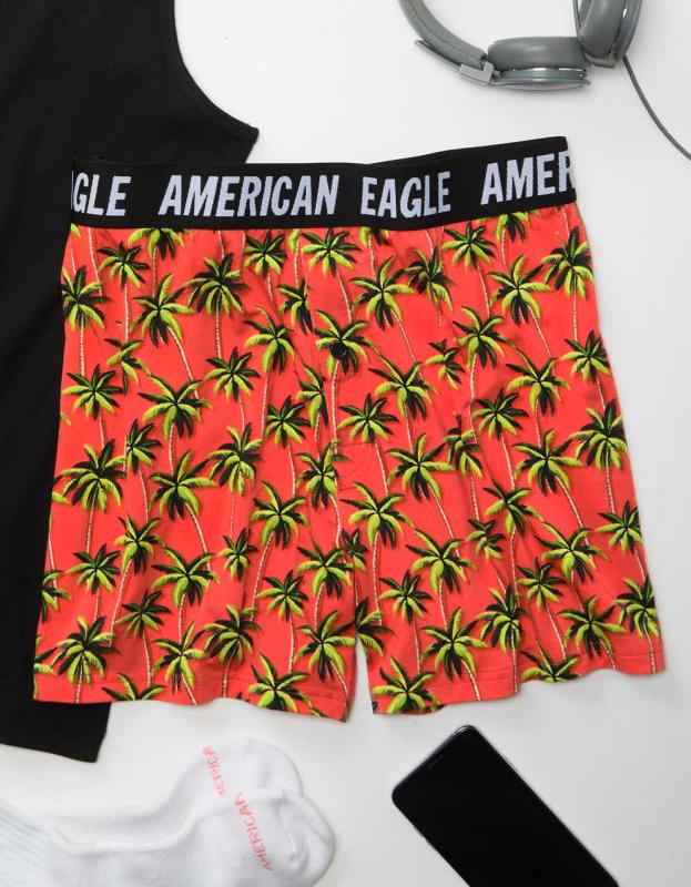 AEO Palms Ultra Soft Boxer Short - Coral, M 