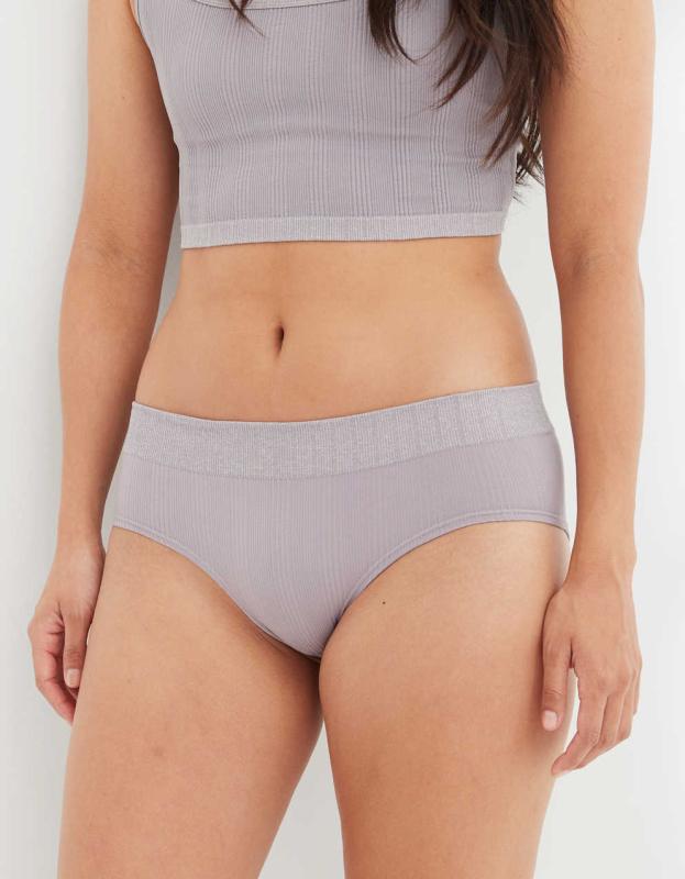 Aerie Ribbed Seamless Heather Boybrief Underwear - Afterglow, XS 