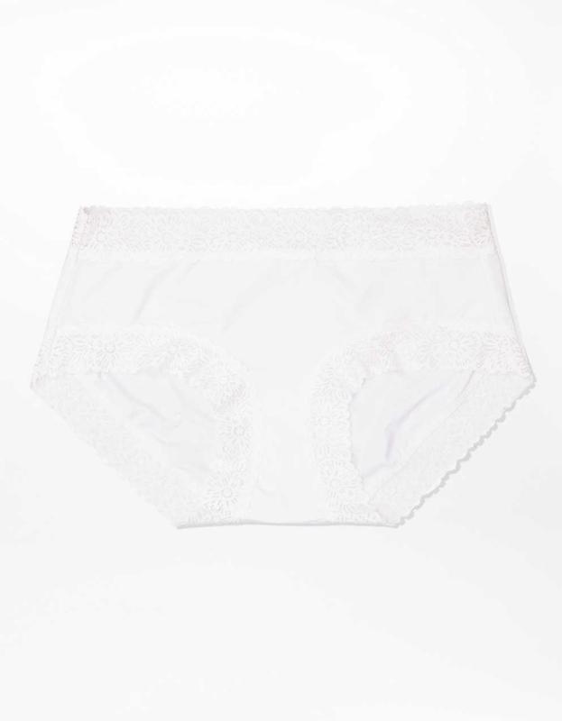 Aerie Sunnie Blossom Lace Boybrief Underwear - White, L 