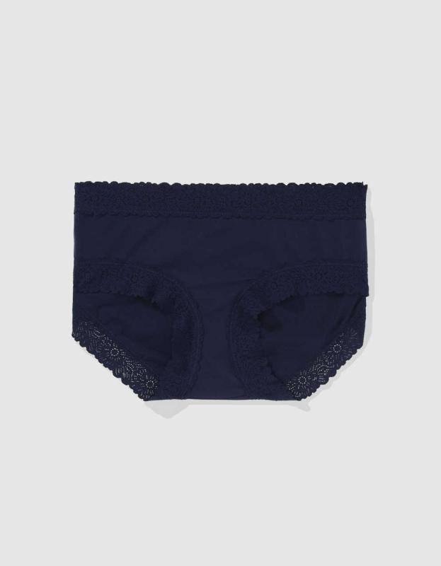 Sunnie Blossom Lace Boybrief Underwear - Navy, XS 