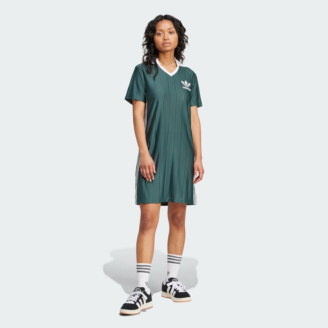 adidas Adicolor 3-Stripes Pinstripe Dress Lifestyle A/M Women Mineral Green