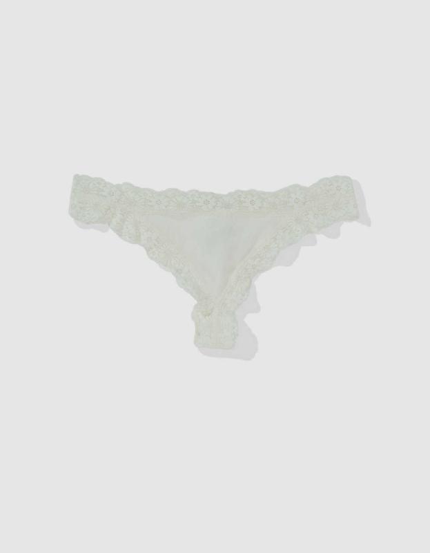 Superchill Lace Cotton Cheeky Underwear - Soft Muslin, M 