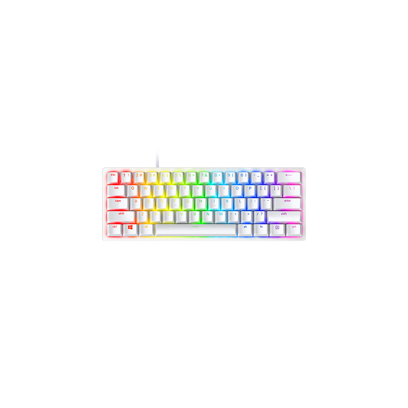 Razer Huntsman Mini 60% Gaming Keyboard - Clicky Optical Switch - Doubleshot PBT Keycaps - Chroma RGB Lighting - US Layout - Mercury White