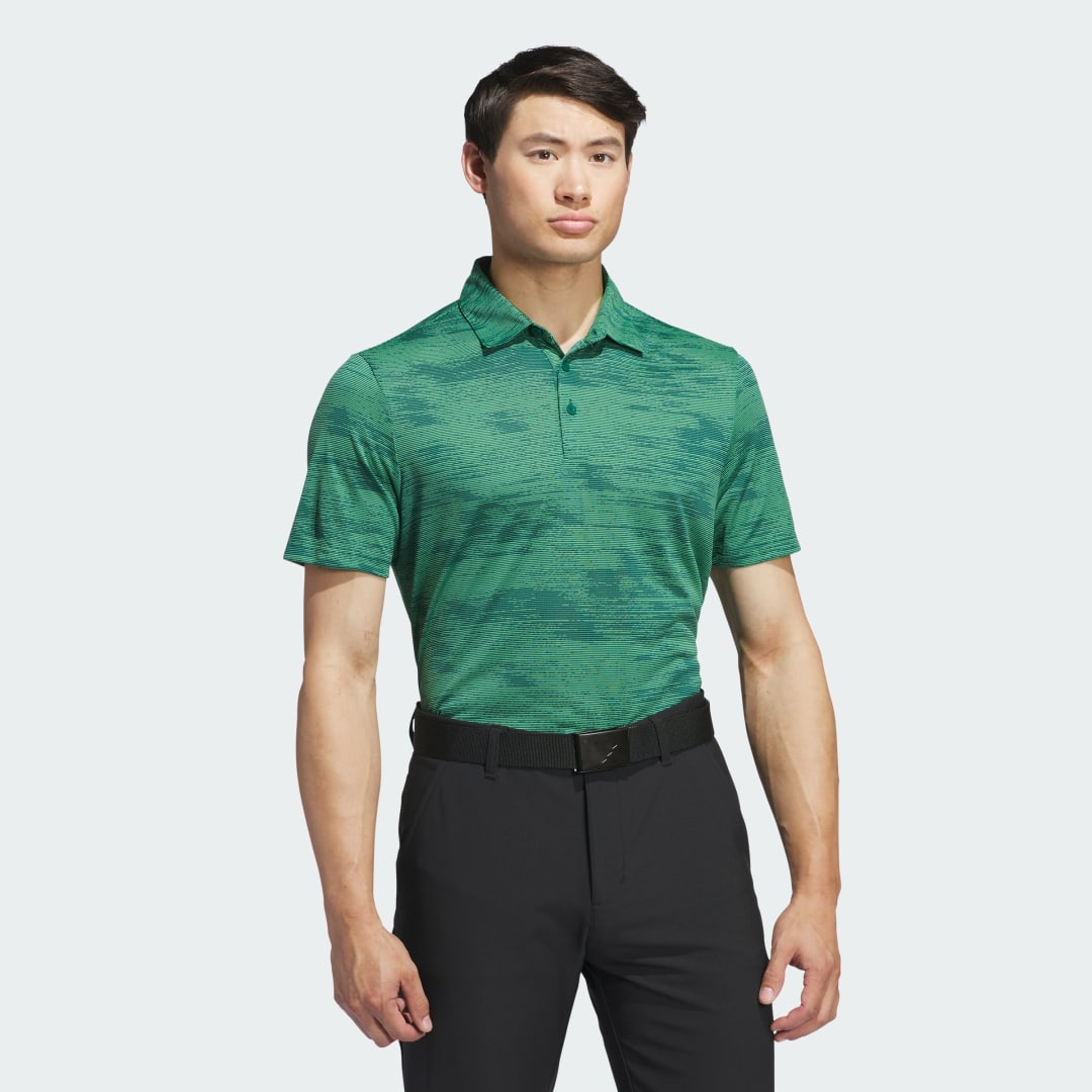 adidas Ultimate365 TextuRed Stripe Polo Shirt Golf XS,S,L,XL,3XL,A/2XS,A/XS,A/S,A/M,A/L,A/XL,A/2XL,A/3XL,A/4XL Men Preloved Green / Green