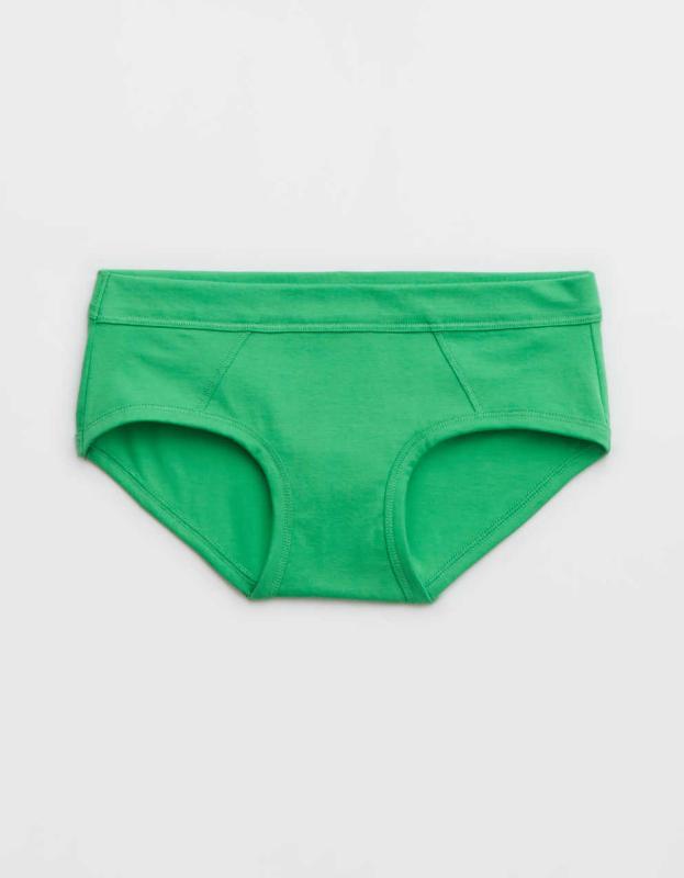 Aerie Cotton Holiday Boybrief Underwear - Green Pop, S 