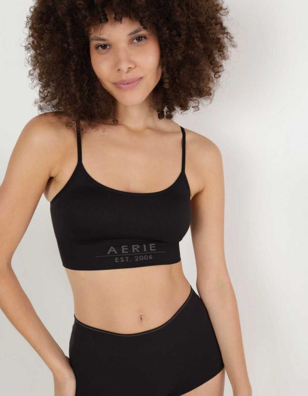 Superchill Seamless Logo Bra Top - True Black, M 