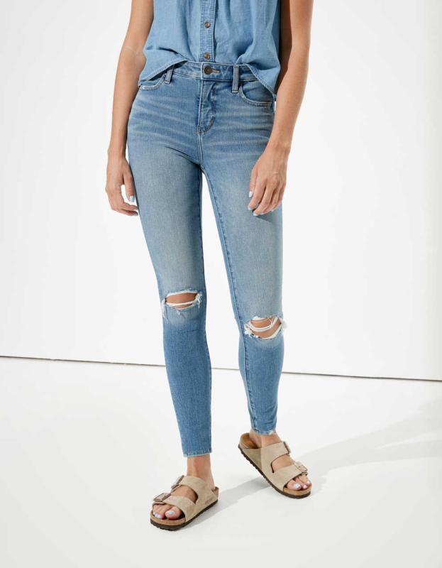 AE Dream Ripped High-Waisted Jegging - Dream Blue, 4 