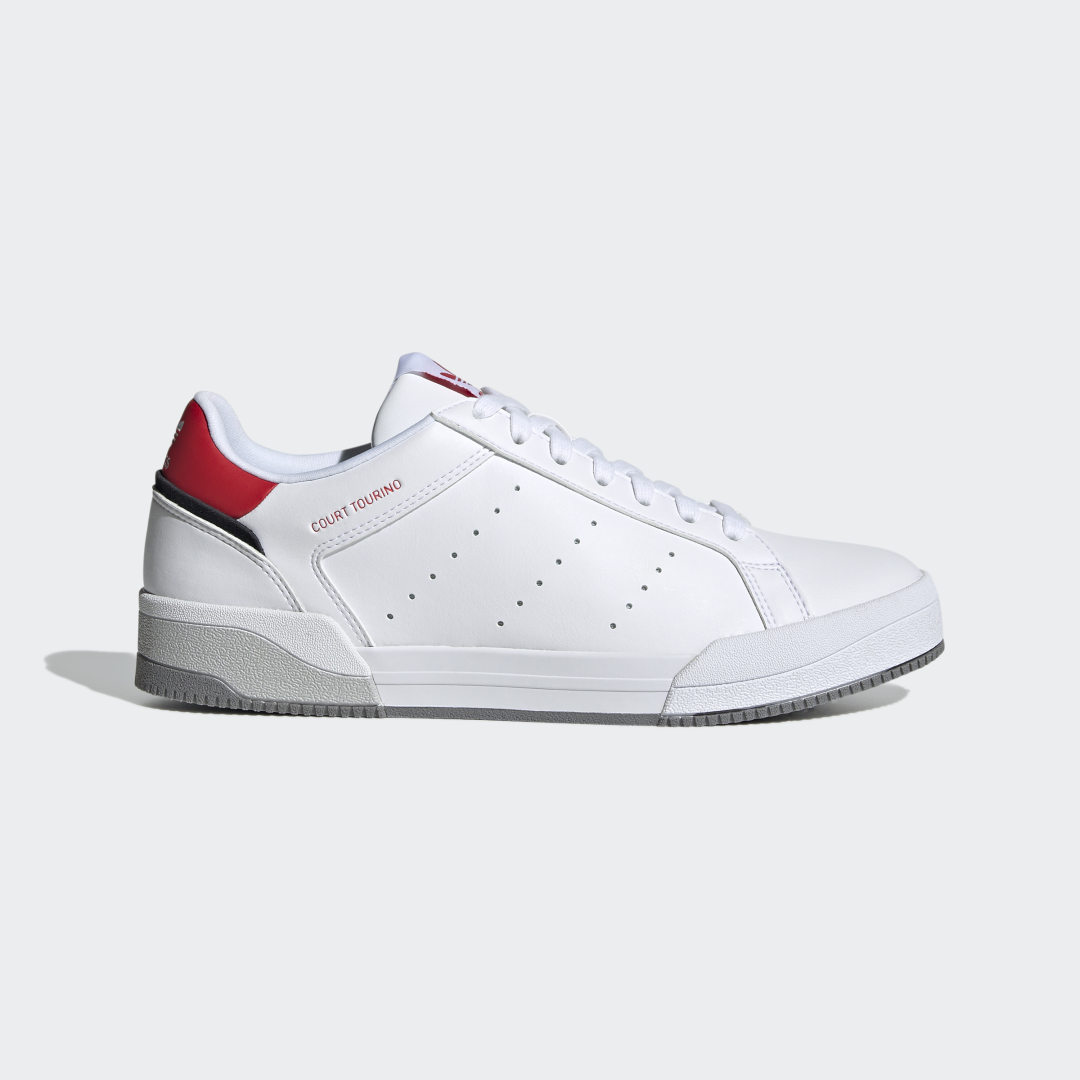 adidas Court Tourino Shoes Lifestyle 4.5 UK Men White / Red / Grey