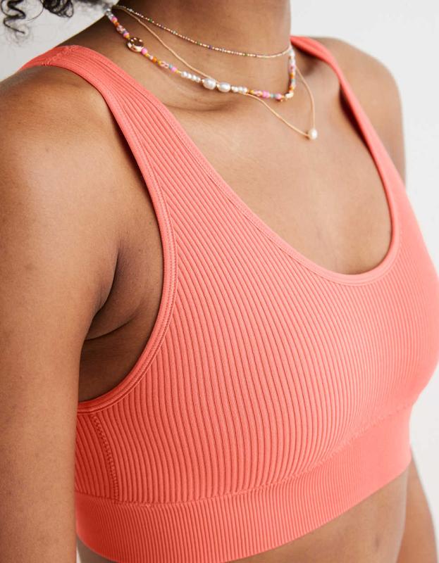 Aerie Seamless Padded Bralette - Saturn Peach, XS 