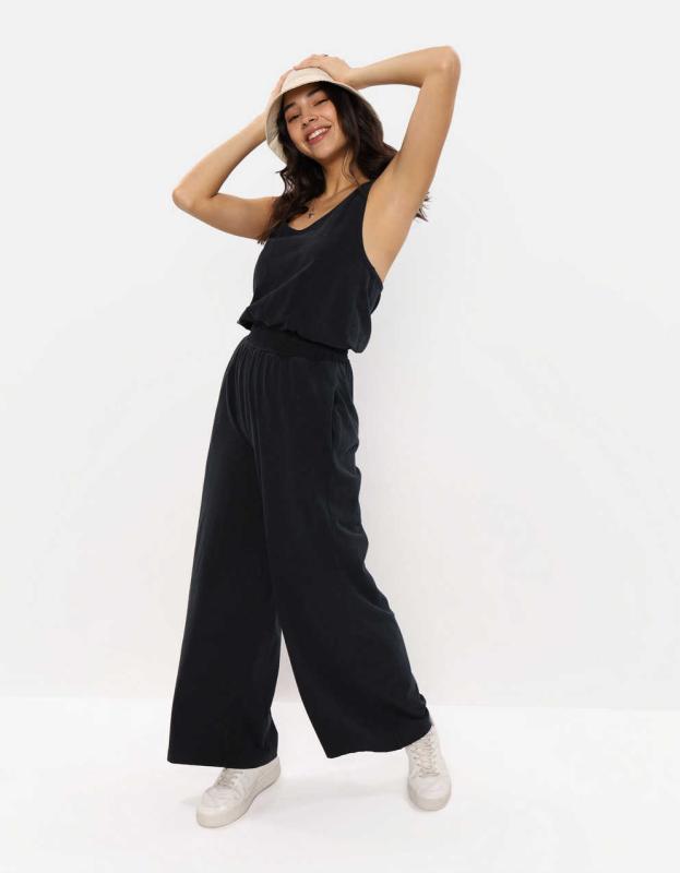 Aerie Knit Wide Leg Jumpsuit - Black, XL 