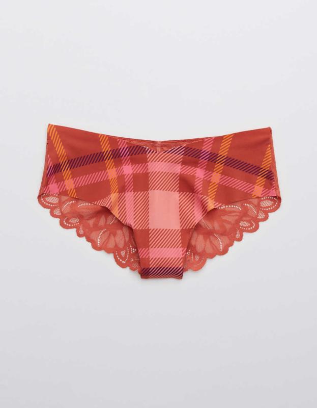 Aerie No Show Holiday Best Lace Cheeky Underwear - Cinnabar, XS 