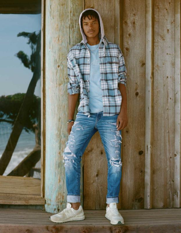 AE AirFlex+ Patched Slim Jean - Medium Repair Crackle, 31W x 30L 