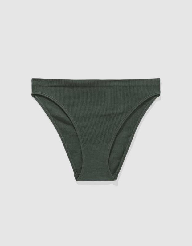 Superchill Seamless Ribbed High Cut Bikini Underwear - Sycamore, M 