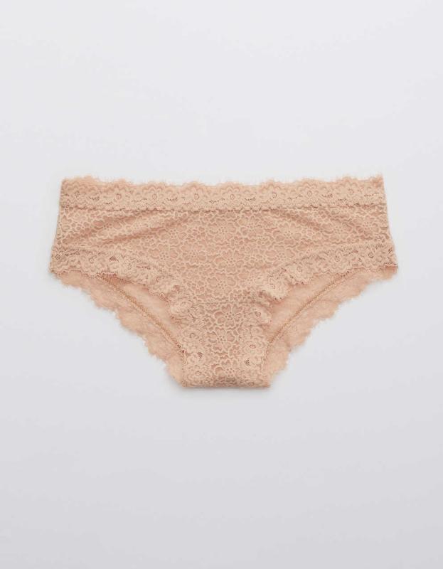 AP-Aerie Eyelash Lace Cheeky Underwear - Sands, M 