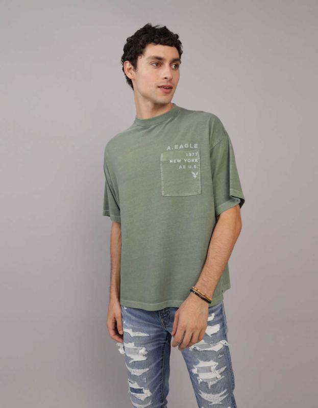 AE Short Sleeve Graphic T-Shirt - Olive, XXL 