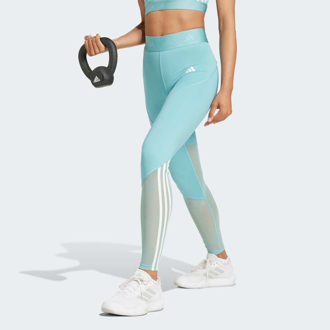 adidas Hyperglam Full-Length Leggings Training 2XS Women Green Ton / White