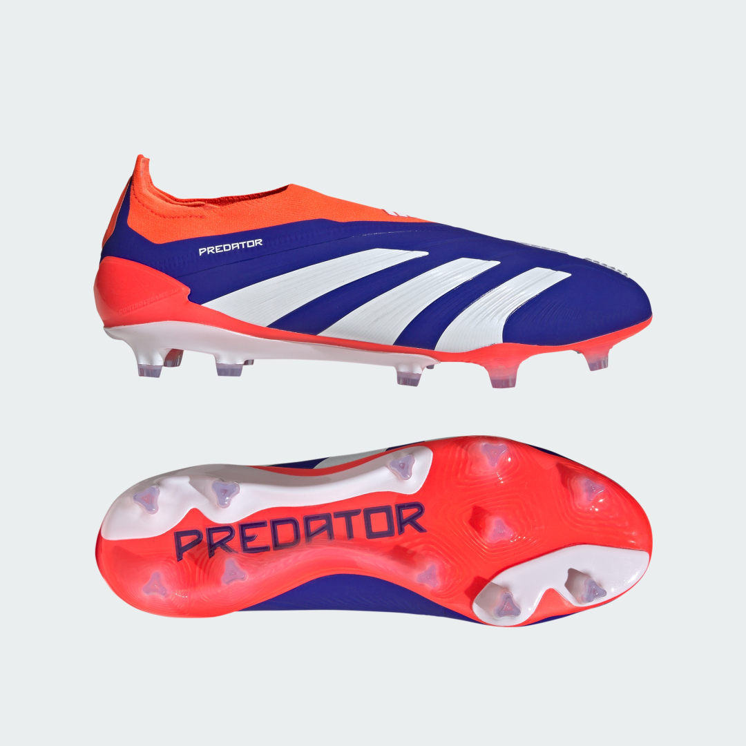 adidas PRedator Elite Laceless Firm Ground Boots Football 6 UK Unisex Lucid Blue / White / Red
