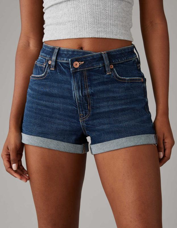 AE Stretch Denim Mom Short - Dark Waves, 00 