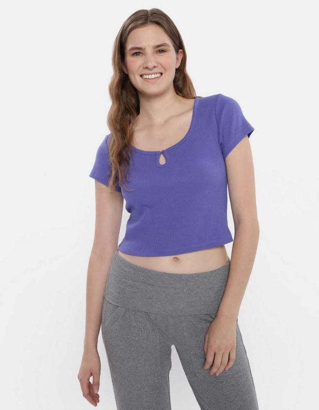 Aerie Keyhole Baby T-Shirt - Blue Vibe, XXS 