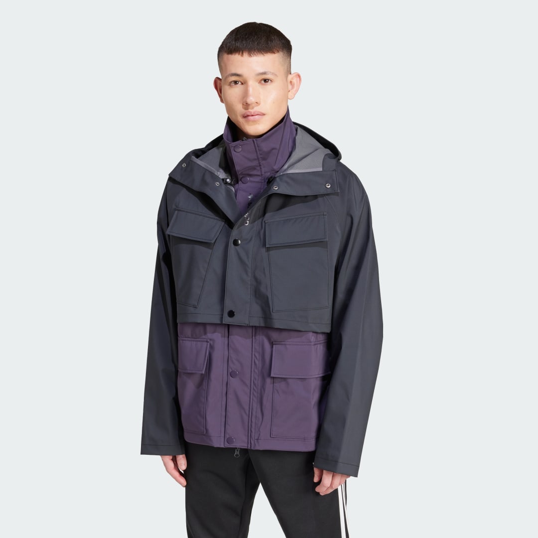 adidas Convertible Shell Jacket Lifestyle 2XS,XS,S,M,L,XL,2XL,3XL,4XL,A/2XS,A/XS,A/S,A/M,A/L,A/XL,A/2XL,A/3XL,A/4XL Men Black / Aurora Black