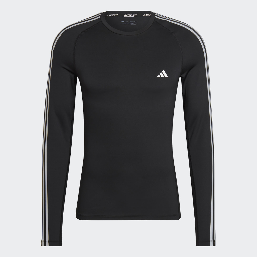 adidas Techfit 3-Stripes Training Long Sleeve Tee Gym & Training,Training LT Men Black