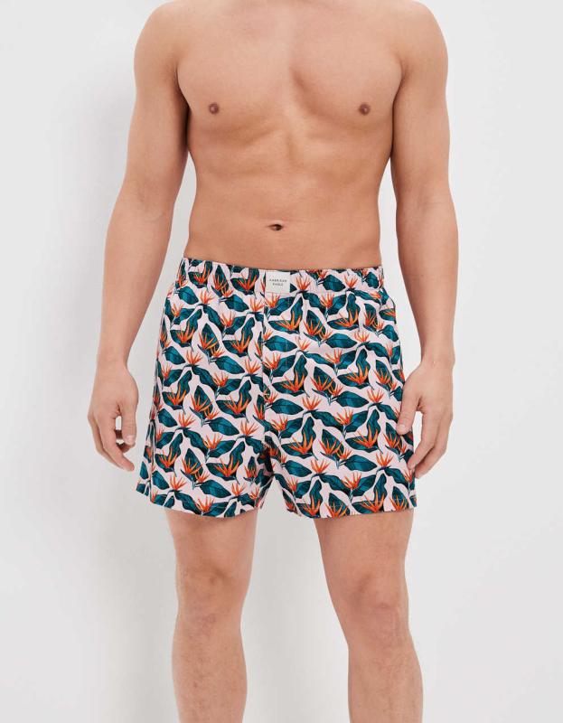 AEO Tropical Stretch Boxer Short - Light Pink, S 