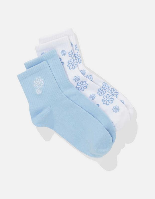 AE Daisy Boyfriend Socks 2-Pack - Rich Sapphire, One Size 