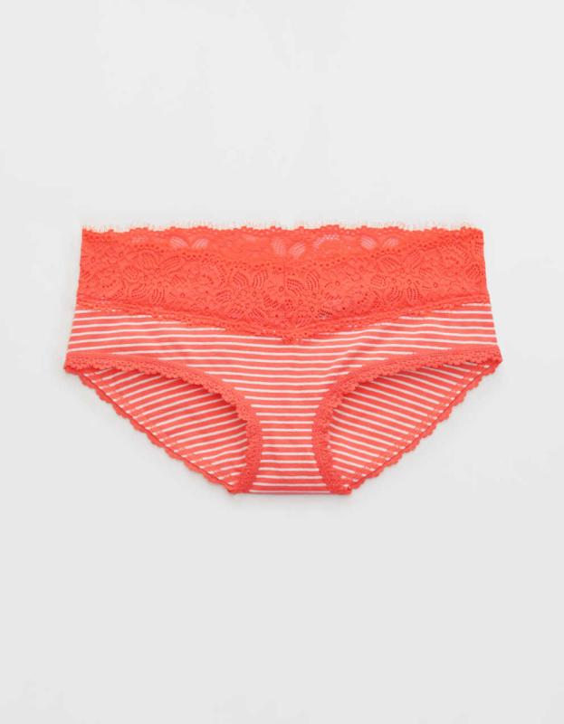 Superchill Cotton Eyelash Lace Boybrief Underwear - Saturn Peach, XS 