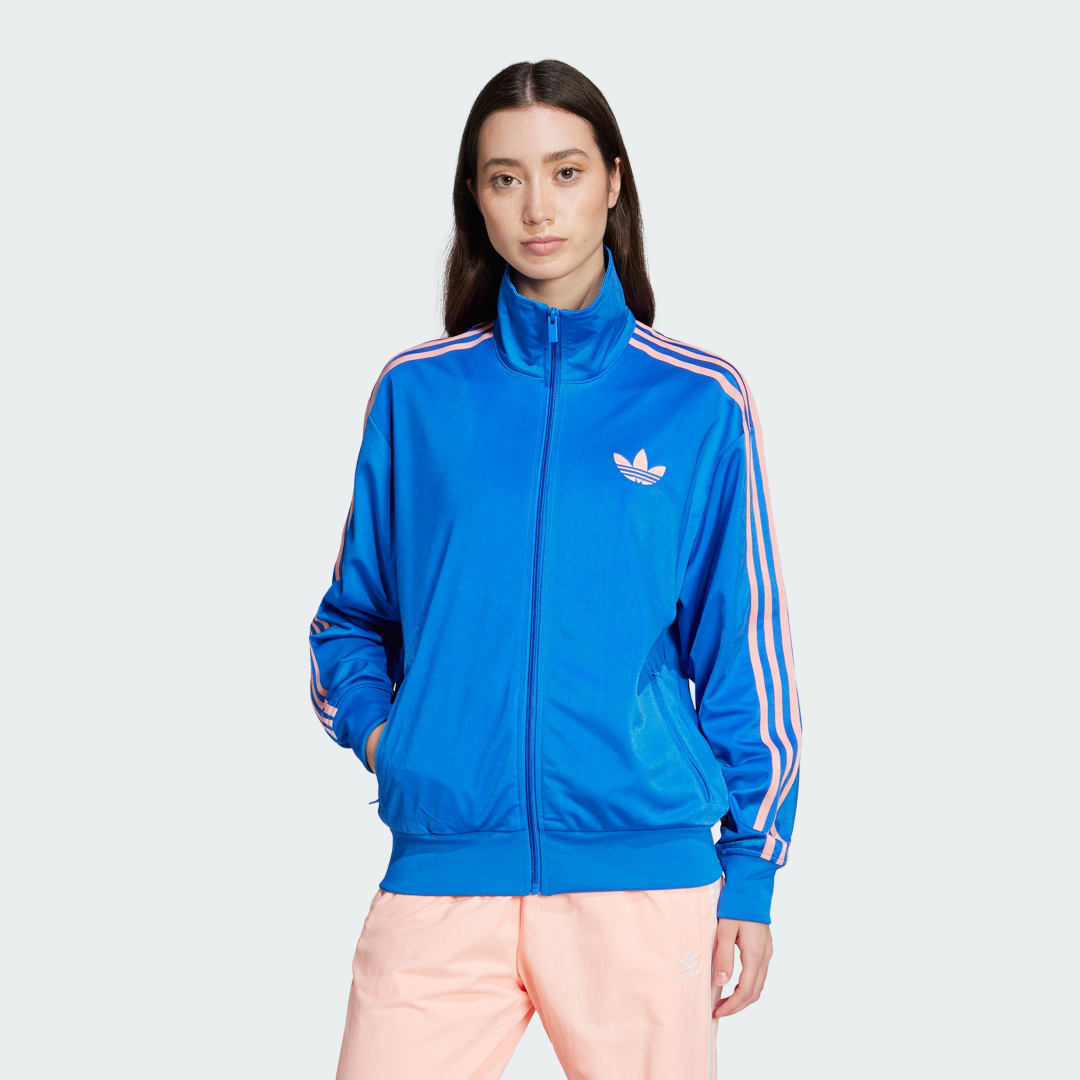 adidas Adicolor Classic Firebird Loose Track Top Lifestyle 2XS Women Blue / Semi Pink Spark
