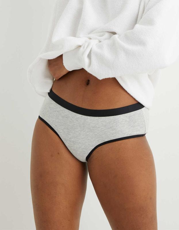 Aerie Real. Period.® Underwear - Medium Heather Gray, S 