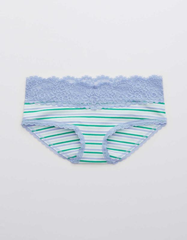Aerie Cotton Eyelash Lace Boybrief Underwear - Fresh Water, XXL 