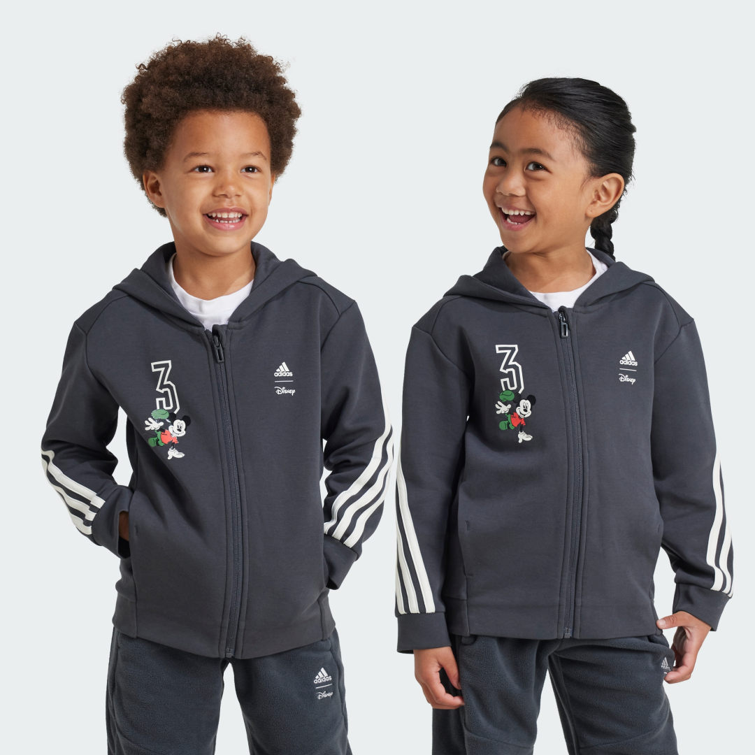 adidas adidas Disney Mickey Mouse Track Top Lifestyle 104 Kids Grey / Off White