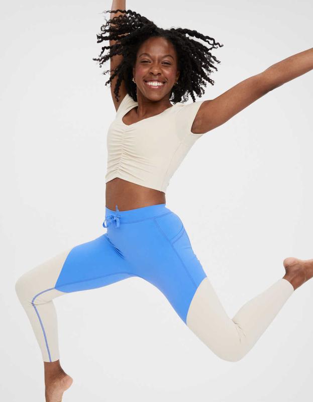 OFFLINE By Aerie Real Me Ruched T-Shirt - Soft Oat, XXS 