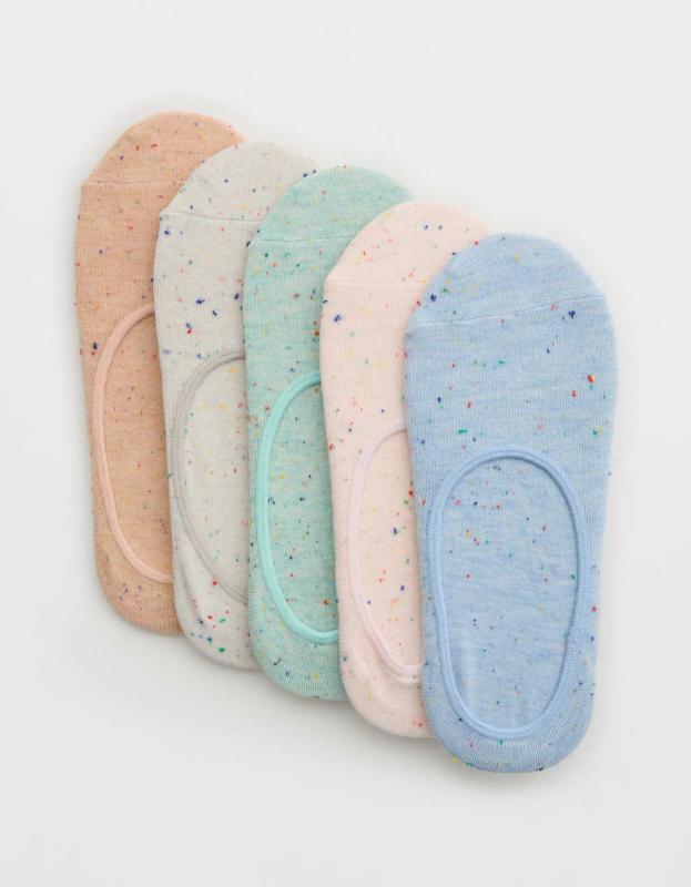 Aerie No Show Sock 5-Pack - Monaco Blue, One Size 
