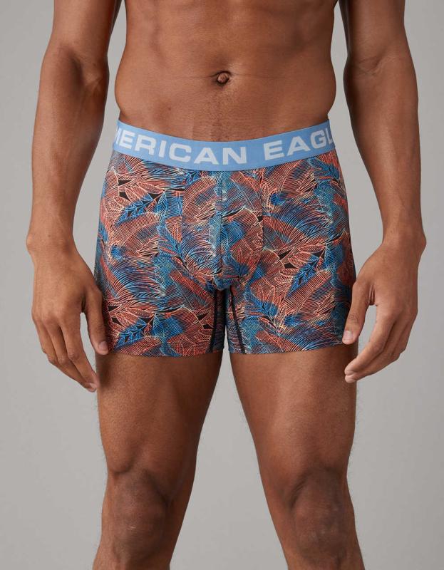 AEO Men's Tropical 4.5" Quick Drying Boxer Brief - Charcoal, S 