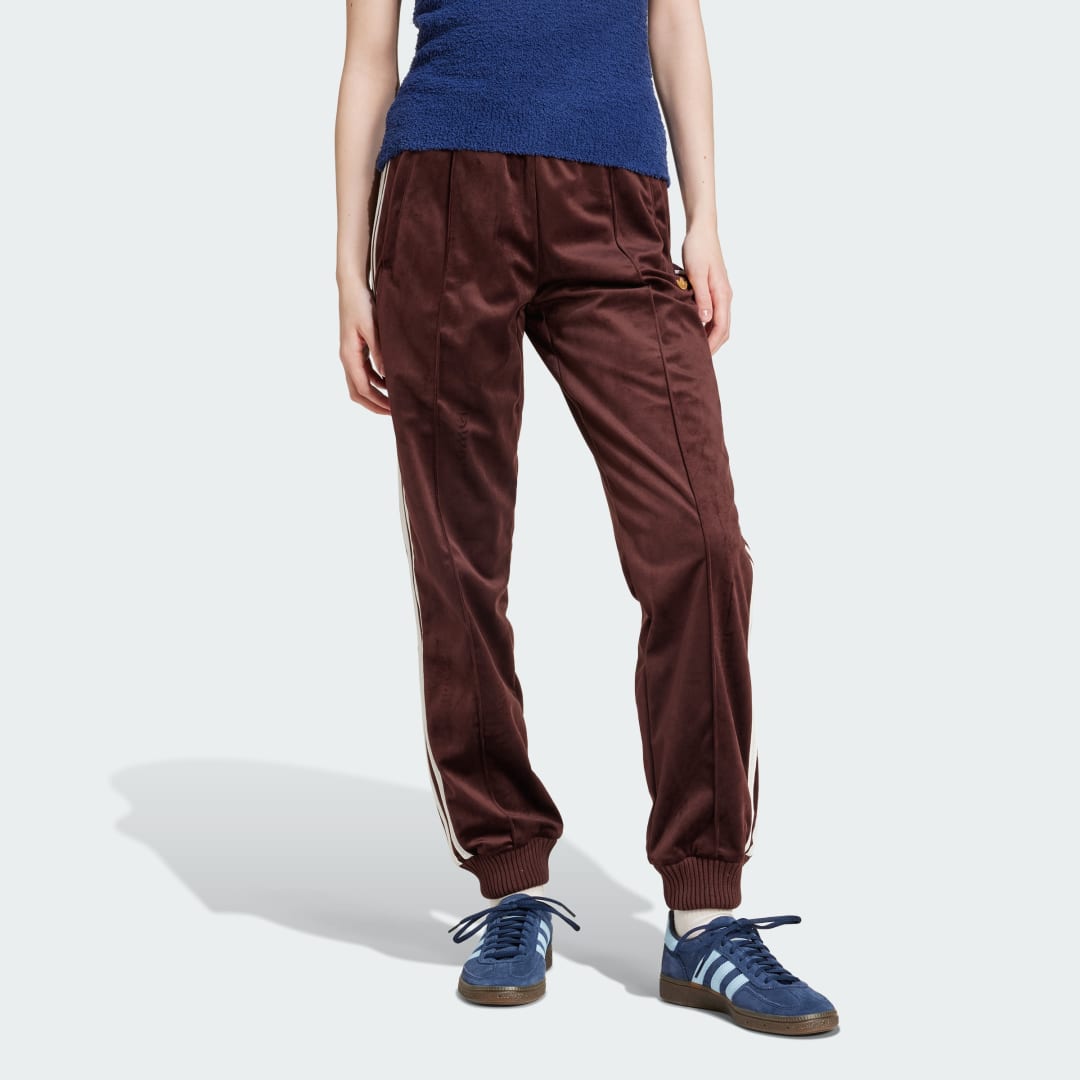 adidas Premium Brushed Velvet Track Pants Lifestyle 2XS Women Shadow Brown
