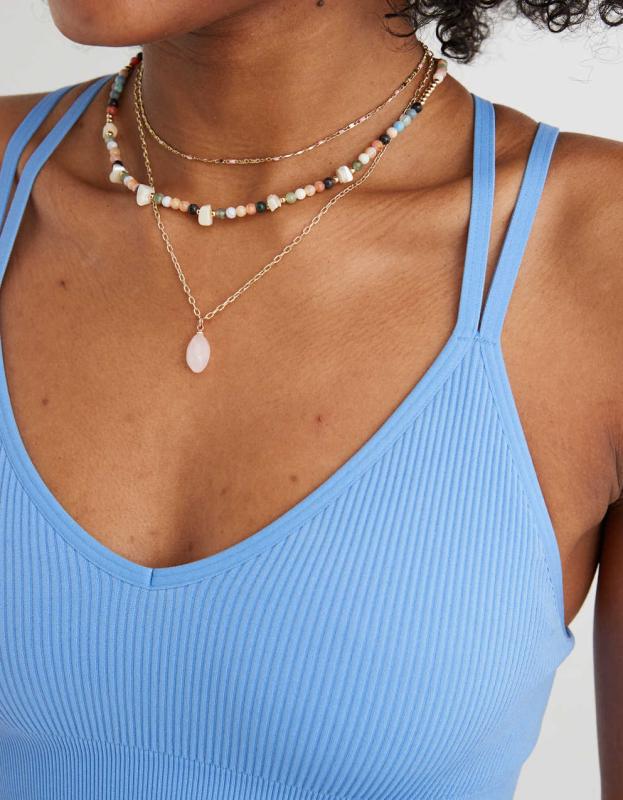 Aerie Seamless Strappy Padded Bralette - Blue Lion, M 