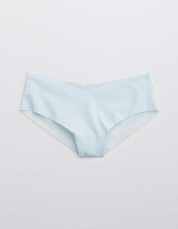 Aerie No Show Mesh Cheeky Underwear - Misty Sky, XS 